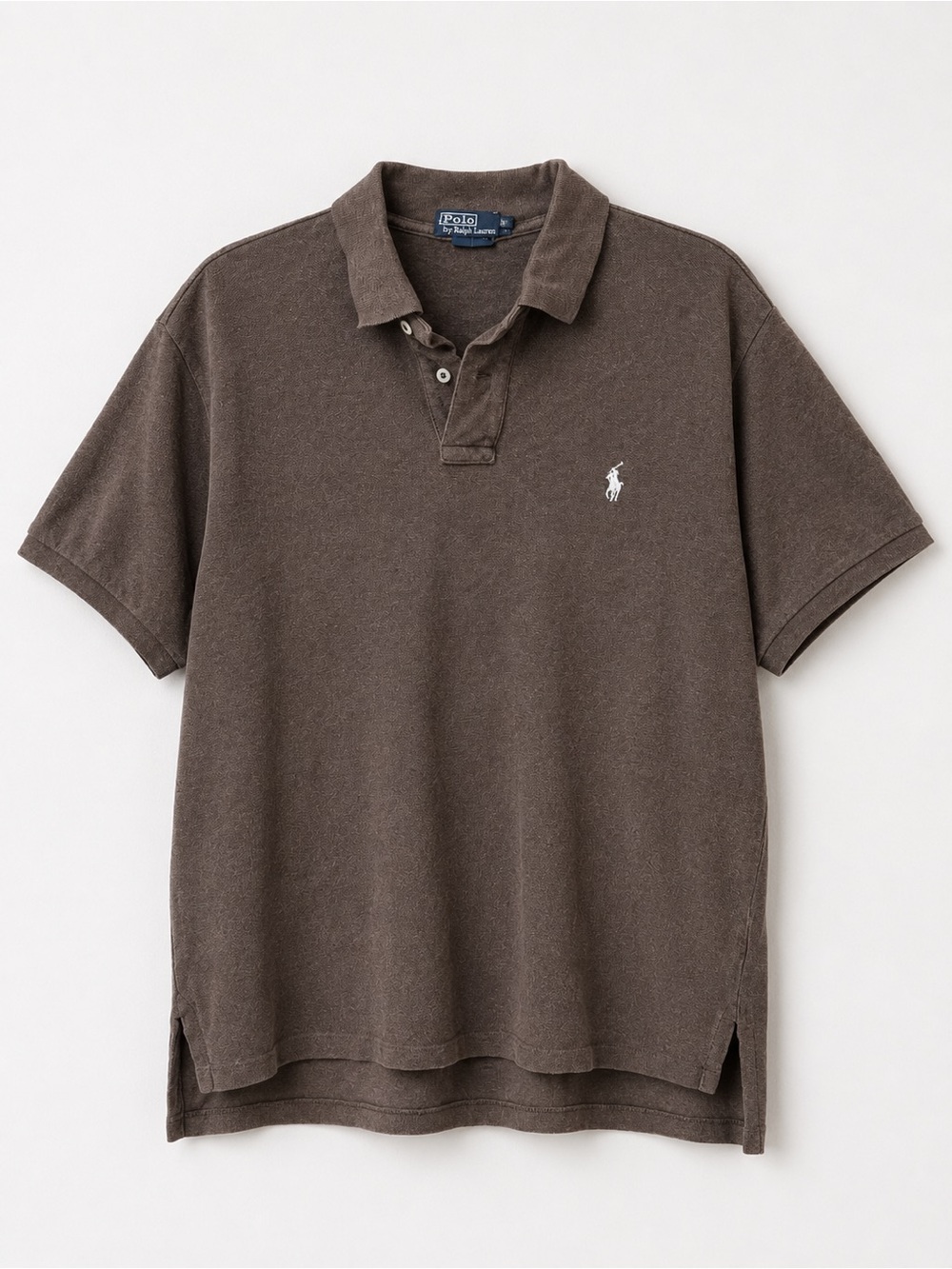 Polo Ralph Lauren Brown Custom Fit Short Sleeve Polo Shirt Size Large Preppy